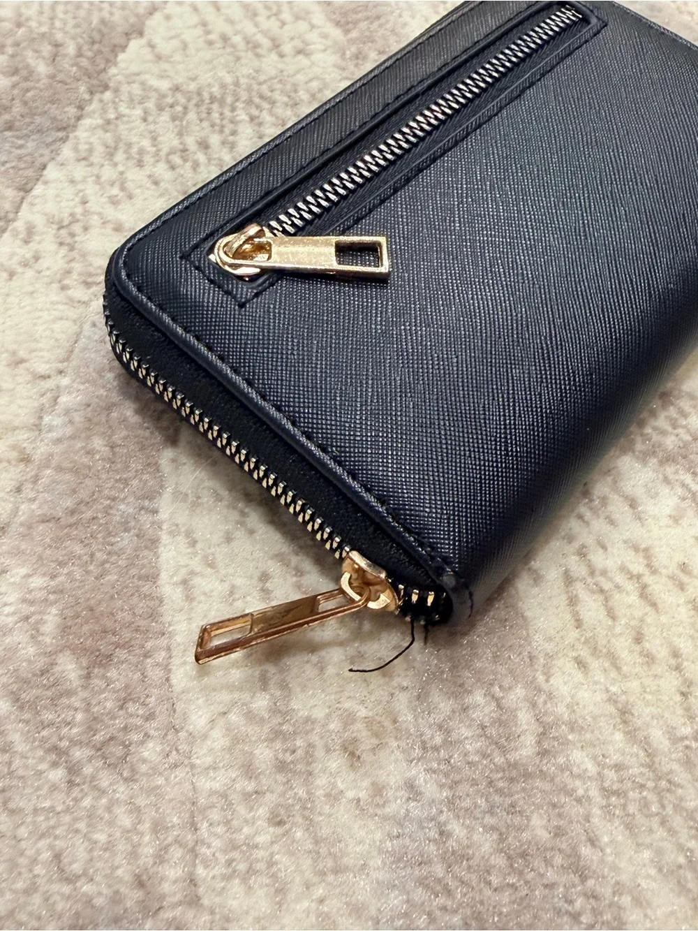 Amazon Black Zip Around Card & Key Holder with Gold Hardware
